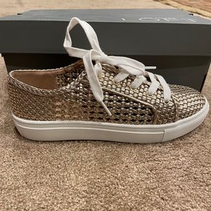 Ann Taylor Loft Woven Sneaker Missy Rose Gold